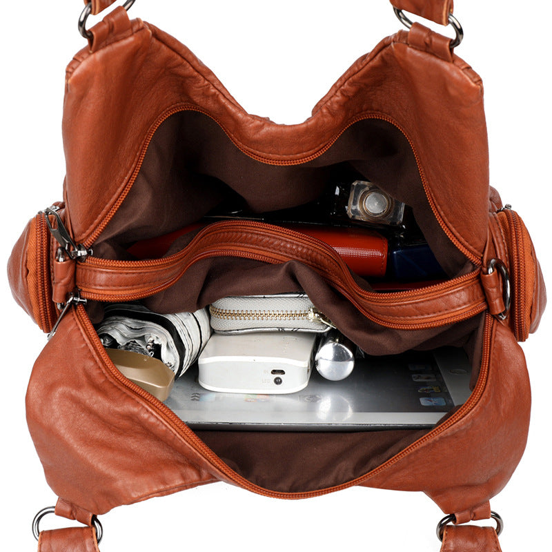 Nová vysokokapacitní taška přes rameno z měkké kůže