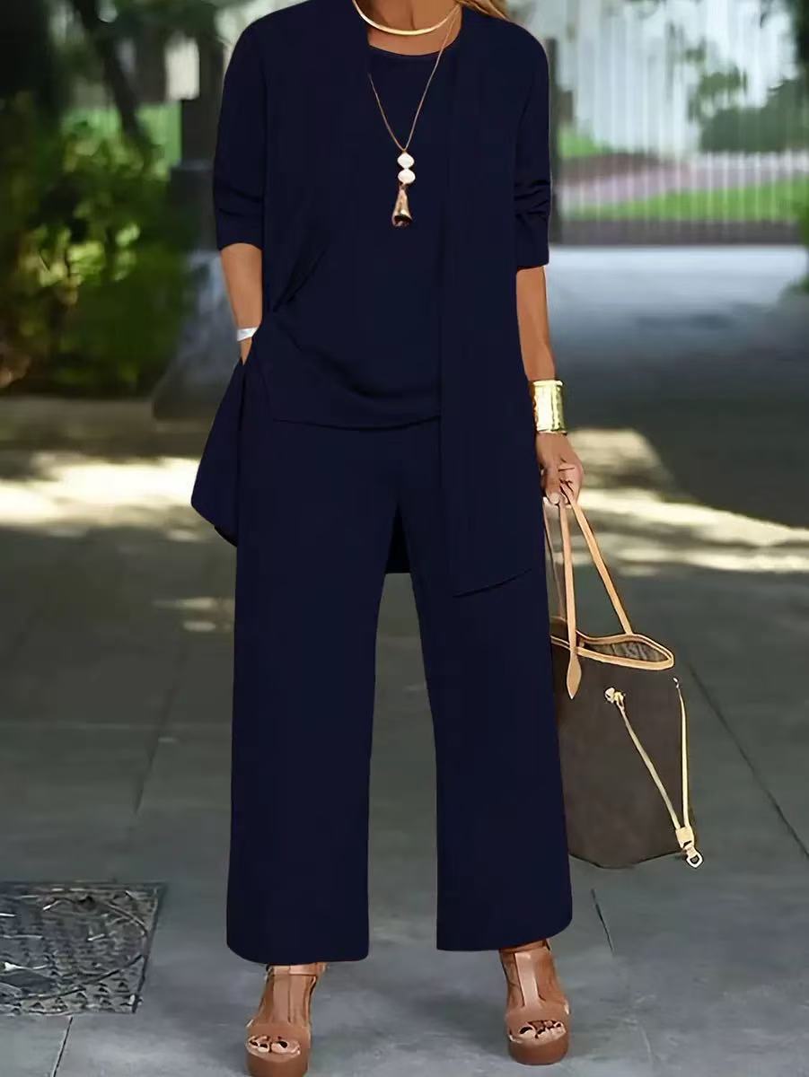 🧥【S-5XL】 Limitovaná ponuka: 50% zľava na elegantnú dámsku trojdielnu súpravu voľného strihu🍂