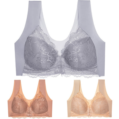 ✨【50%OFF】【3 kusov】Veľká sexy podprsenka s predným zapínaním bez oceľového krúžku, krásna spodná bielizeň na chrbte
