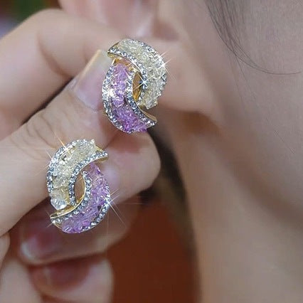 🏆Compra 1 y llévate 1 gratis✨Elegantes aretes de oro con diamantes brillantes