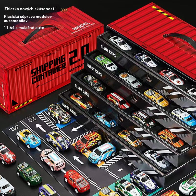 🎅Božična razprodaja - 50 % popust🎁 48 mini avtomobilčkov z zložljivim zadkom in vgrajeno garažo