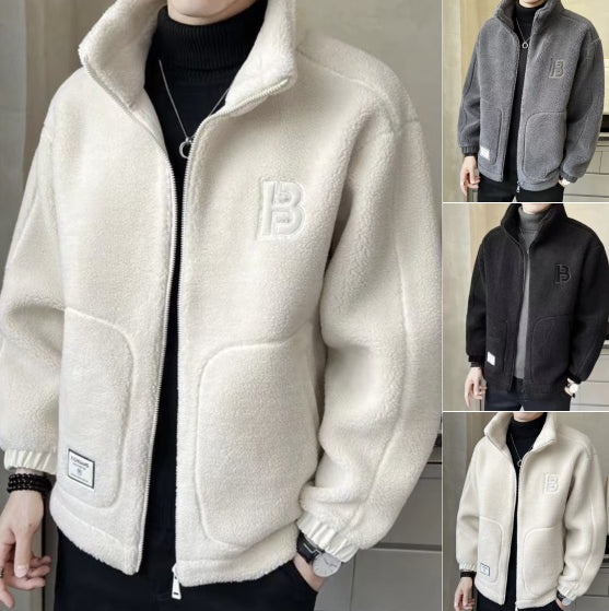 ⛄【L-6XL】Χειμερινό φλις μπουφάν, βαμβακερό παλτό, χοντρό βαμβακερό παλτό από δέρμα αρνιού, ζεστό παλτό-4172201