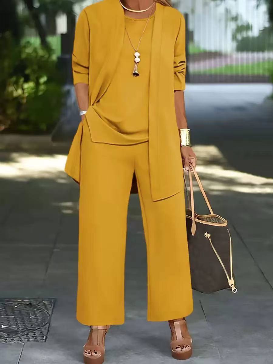 🧥【S-5XL】 Limitovaná ponuka: 50% zľava na elegantnú dámsku trojdielnu súpravu voľného strihu🍂