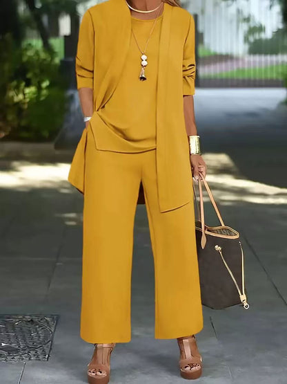 🧥【S-5XL】 Limitovaná ponuka: 50% zľava na elegantnú dámsku trojdielnu súpravu voľného strihu🍂