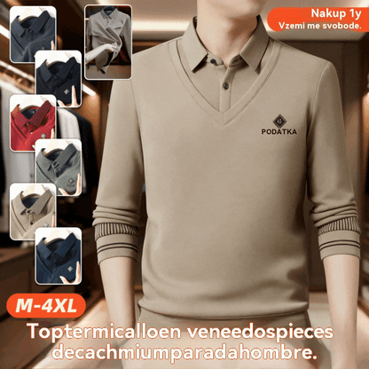 🔥【M-4XL】Moška vrhunska dvodelna topla majica iz kašmirja vse v enem