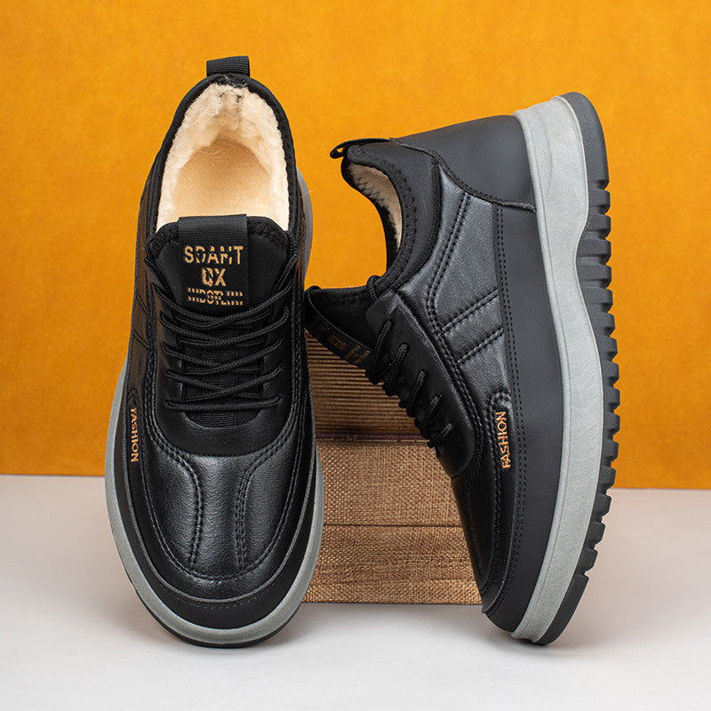 ⛄🔥【39-45】Ανδρικά casual αθλητικά παπούτσια χειμερινά 2025, από φυσικό δέρμα, αδιάβροχα, με μαλακή σόλα και βελούδινη επένδυση, καινούργια