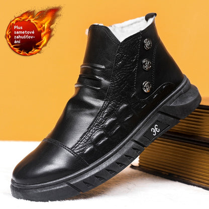 🔥👞【Πολύ δημοφιλές προϊόν】Νέες ανδρικές μπότες με επένδυση, αδιάβροχες και αντιολισθητικές, ζεστές και άνετες, κομψές με ποιοτική υφή