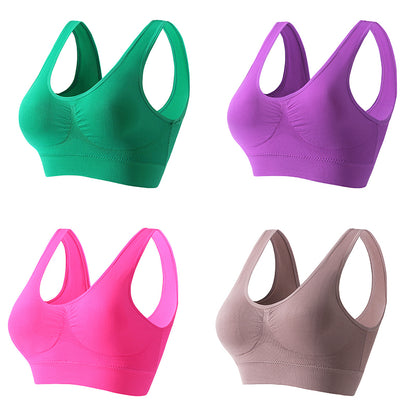 【4 артикула】【S-5XL】Секси сутиен с повдигащ механизъм без банели и големи размери