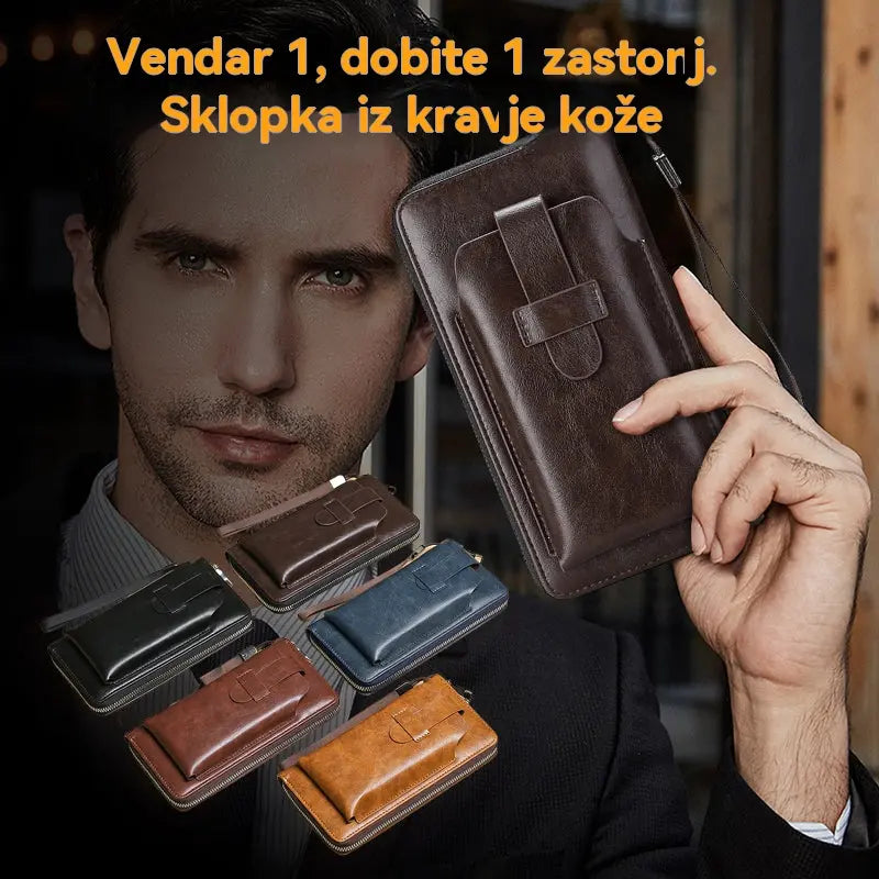 💼【Časovno omejena ponudba – 50 % popust】Nova ročno izdelana večnamenska moška denarnica iz pravega usnja