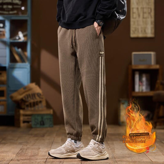 🔥🔥Nové kalhoty z čisté bavlny vysoké kvality s fleecovou podšívkou, silné, pro volný čas