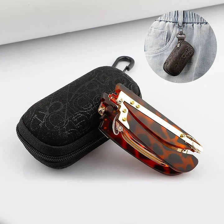 🔥【Časově omezená nízká cena】Skládací brýle na čtení s anti-modrým světlem a pouzdrem