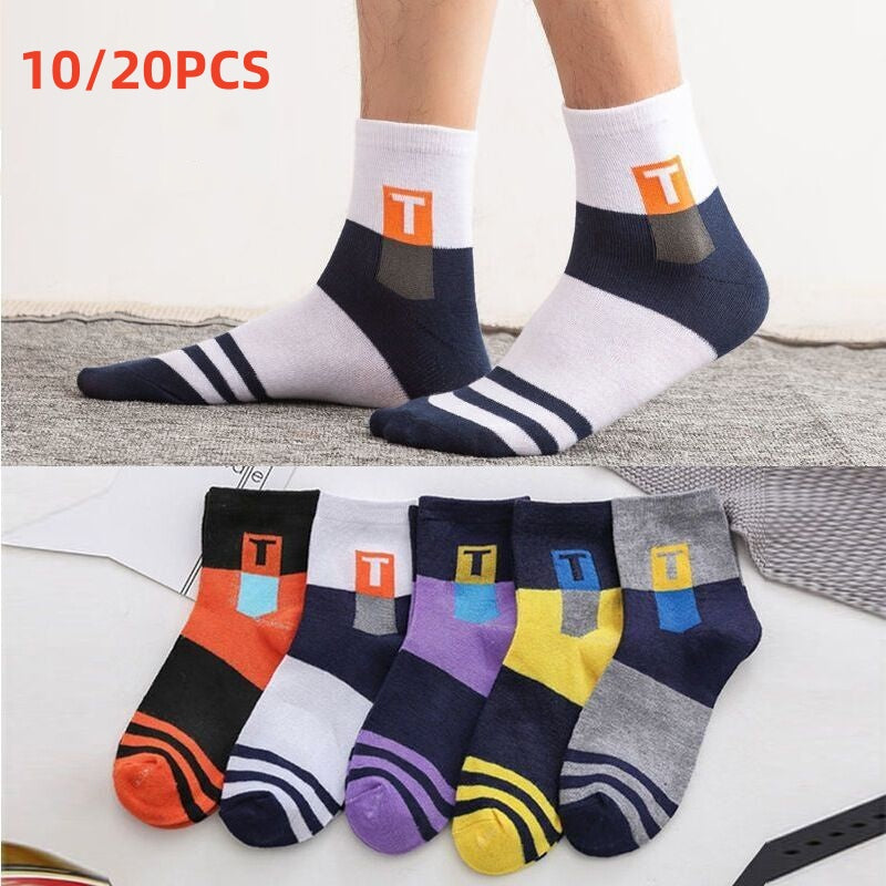 🧦Kúpte 10 kusov a získajte 10 kusov zadarmo【10/20 párov】Pánske priedušné, odolné voči zápachu a absorbujúce pot športové ponožky