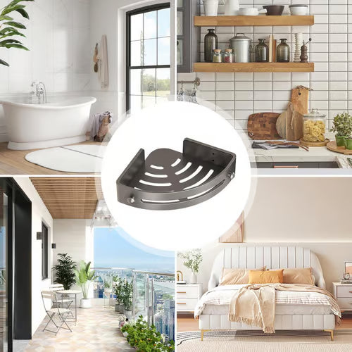 2025 új stílusú Saroktároló polc, könnyen felszerelhető, nagy teherbírású, és a tapadókorong bármikor eltávolítható.