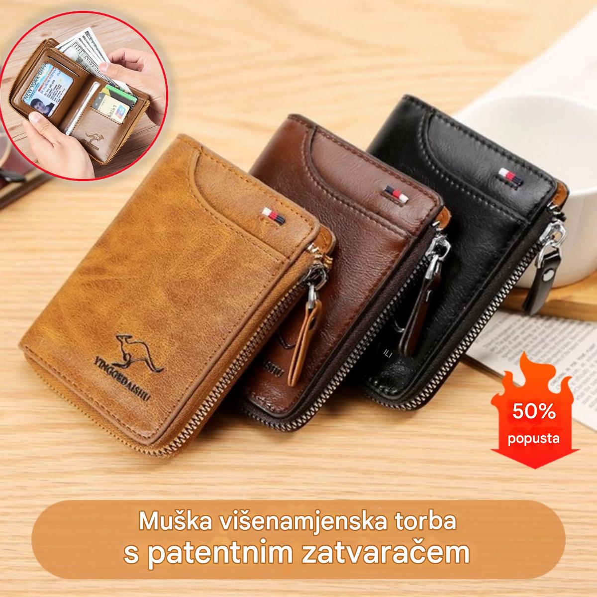 🔥🔥Męski portfel o dużej pojemności z funkcją antymagnetyczną | Wykonany z miękkiej skóry, bezpieczny i praktyczny