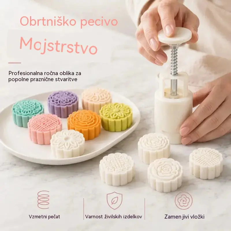 【1 modelček s 4 cvetlicami】✨😍Komplet modelčkov za ročno stiskanje testa, kreativni modeli za peko