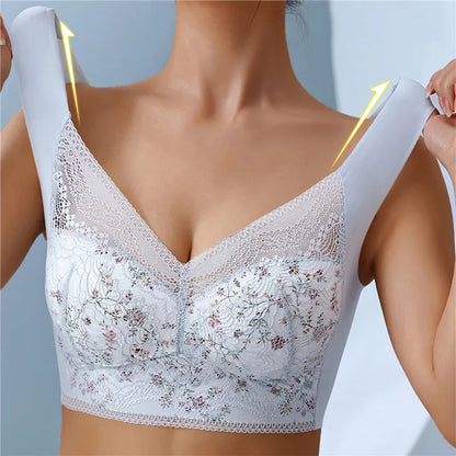 🔥【Akcija – Popust do 50%!】💕【3 komada】Bešavni grudnjak od ledene svile velike veličine, prozračan i podesiv