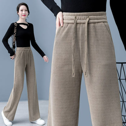 🔥【Kupite eno, dobite eno brezplačno】👖【40–110 kg】✅Nove žametne hlače s širokimi hlačnicami, zelo udobne za nošenje.
