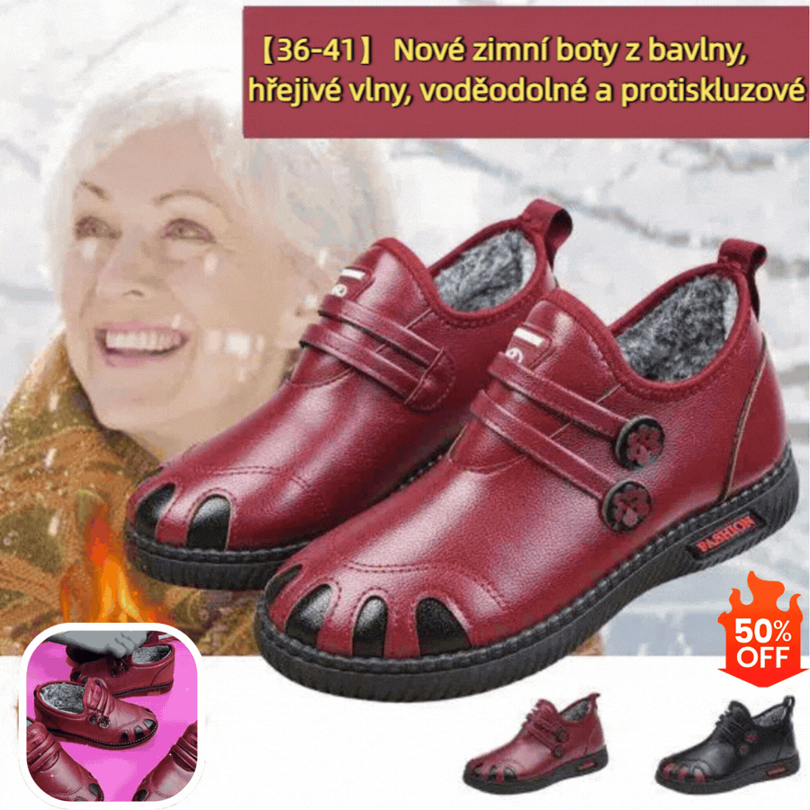 【50%OFF】【36-41】 Nové zimné topánky z bavlny, hrejivé vlny, vodeodolné a protišmykové
