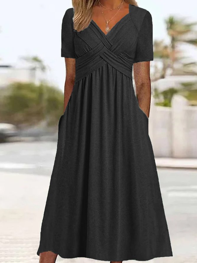 🔥🔥【50% OFF】🔥🔥👗【S-3XL】2025 jarné a letné nové jednofarebné módne jednoduché ležérne šaty