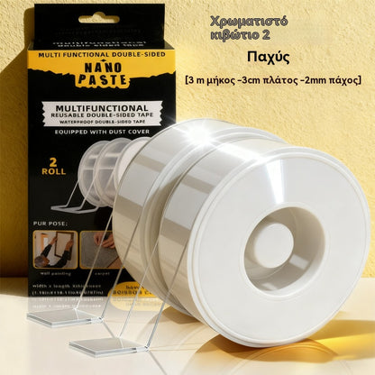 💧 【【2 τόμοι】3cm*3m*2mm——24€】Νανοκολλητική διπλής όψης, υψηλού ιξώδους, διαφανής ακρυλική ταινία, αδιάβροχη, ανθεκτική στη σκόνη