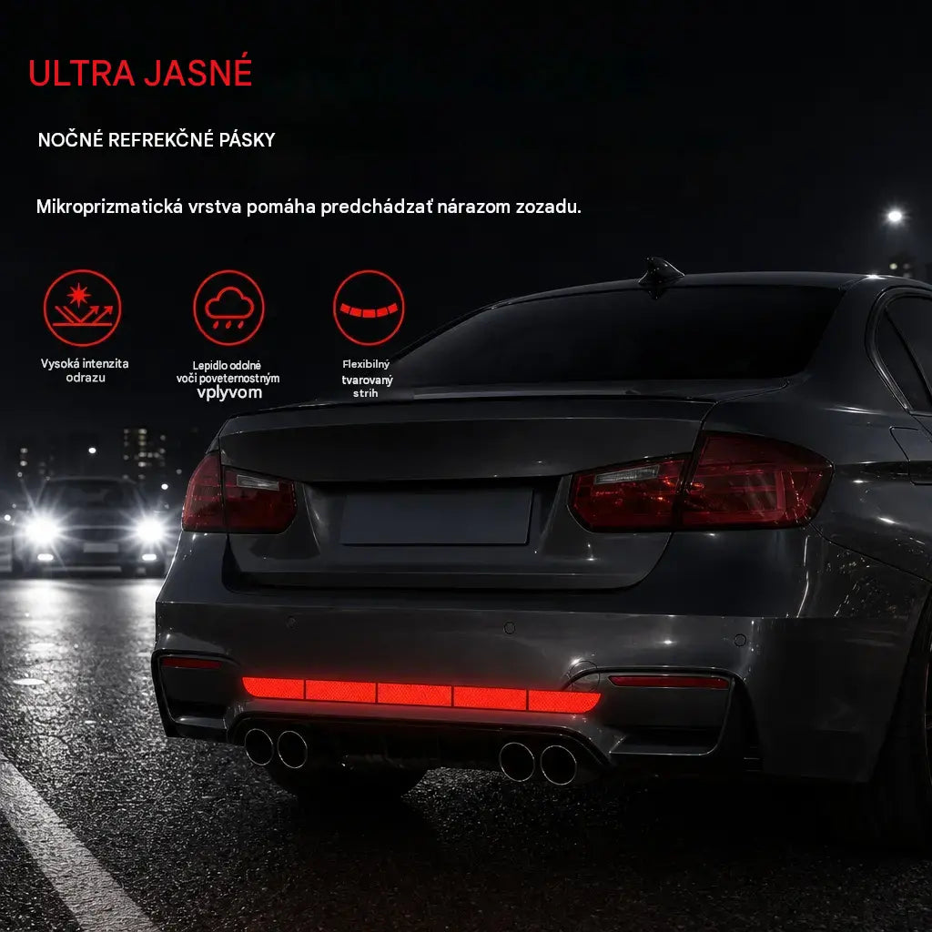 ✨🚗 Okamžite upútajú pozornosť! Vysoko lesklé reflexné ochranné lišty na nárazník.
