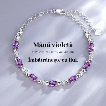 💞💜Сребърна гривна с аметист