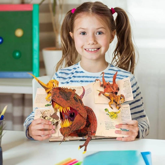 【Csak ma 40% kedvezmény!】📕3D Dinoszaurusz Enciklopédia Gyerekeknek – Őskori Dinoszauruszok Kiugró Könyv, Oktató Ismeretterjesztő Könyv