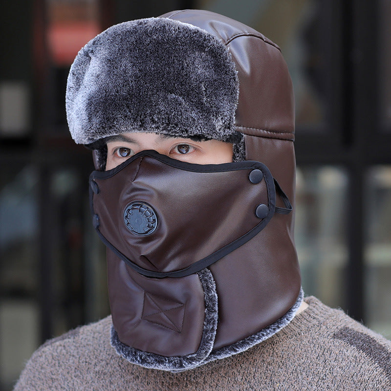 Студо и ветроустойчива зимна кожена шапка