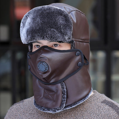 Студо и ветроустойчива зимна кожена шапка