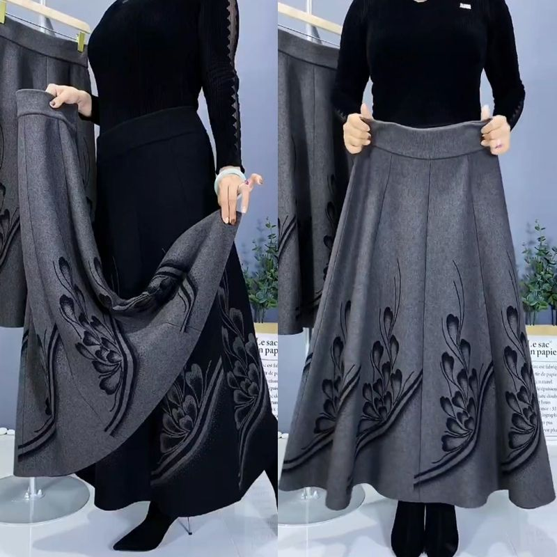 👗🎀【S-3XL】Jesensko in zimsko odebeljeno volneno krilo, modno in vsestransko