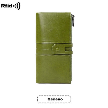 💼Višenamjenski novčanik, ručno izrađen od prave kože, četka protiv krađe, dvostruki patentni zatvarač