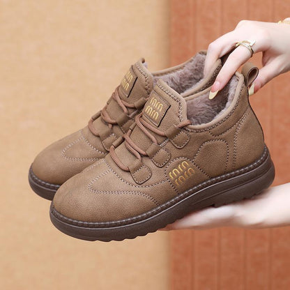 🔥【35-41】Зима 2026, нов стил кадифени и дебели топли снежни ботуши, удобни и неплъзгащи се дебели подметки, които няма да уморят краката ви