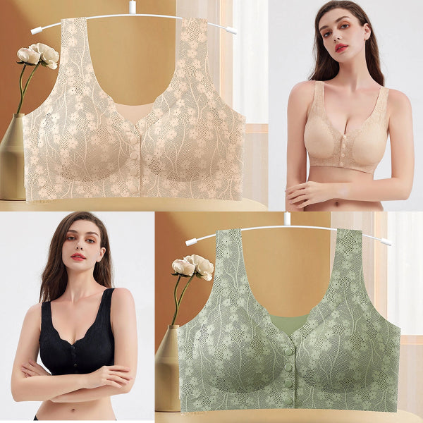 😍【40-100kg】Γυναικείο σουτιέν underwire με κουμπιά μπροστά