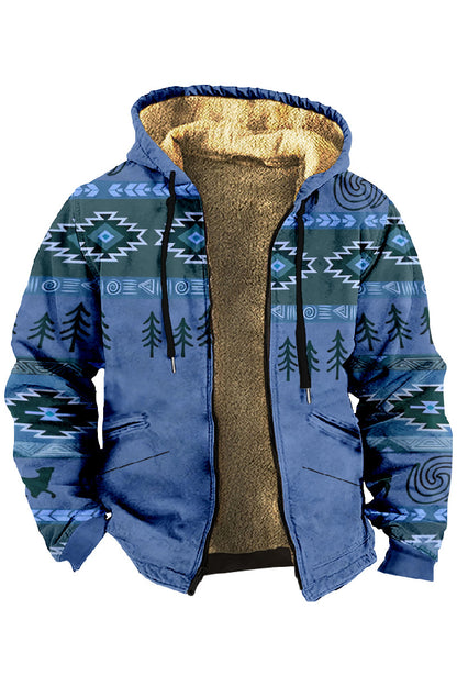 【S–4XL】Moška priložnostna jesensko-zimska debela žametna jakna s toplo kapuco iz jagnječje volne