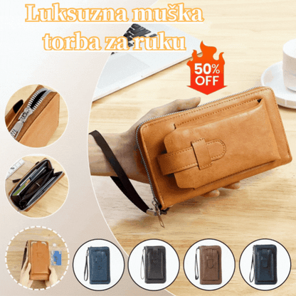 💼【50% popusta ograničeno vrijeme】Novi ručno izrađeni višenamjenski muški novčanik od prave kože