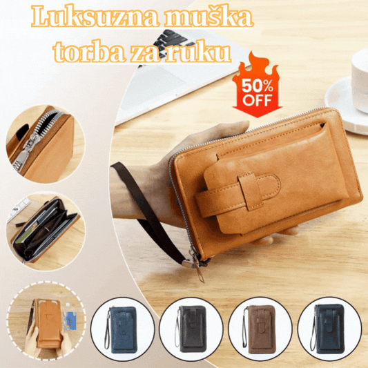 💼【50% popusta ograničeno vrijeme】Novi ručno izrađeni višenamjenski muški novčanik od prave kože
