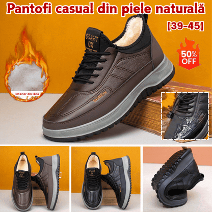 ⛄🔥【39-45】Ανδρικά casual αθλητικά παπούτσια χειμερινά 2025, από φυσικό δέρμα, αδιάβροχα, με μαλακή σόλα και βελούδινη επένδυση, καινούργια