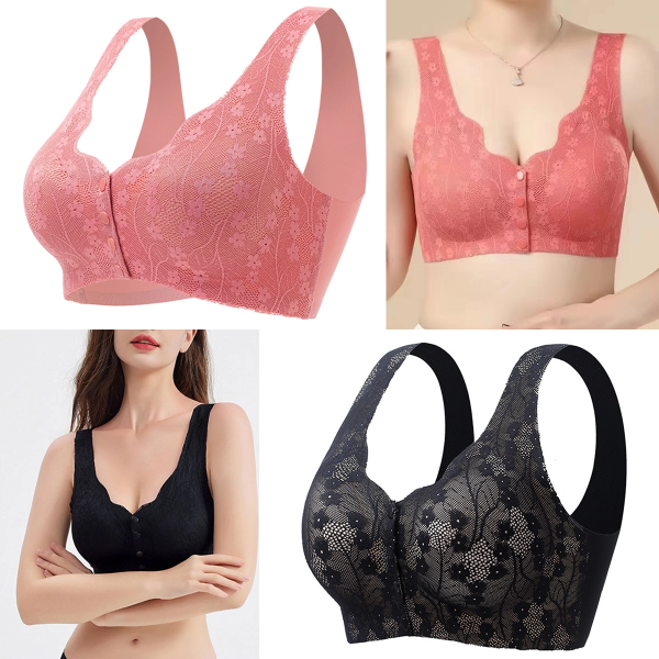 😍😍49% popusta【M-4XL Pakiranje od 2 dijelova】Ženski grudnjak bez žice s prednjim gumbima ❤️【40-100 kg】