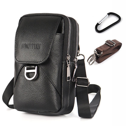 💰👜Чанта за кръста с портфейл от естествена кожа за мобилен телефон