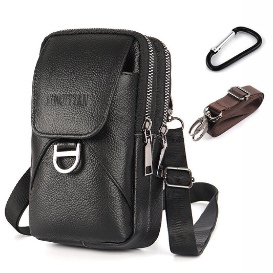 💰👜Чанта за кръста с портфейл от естествена кожа за мобилен телефон