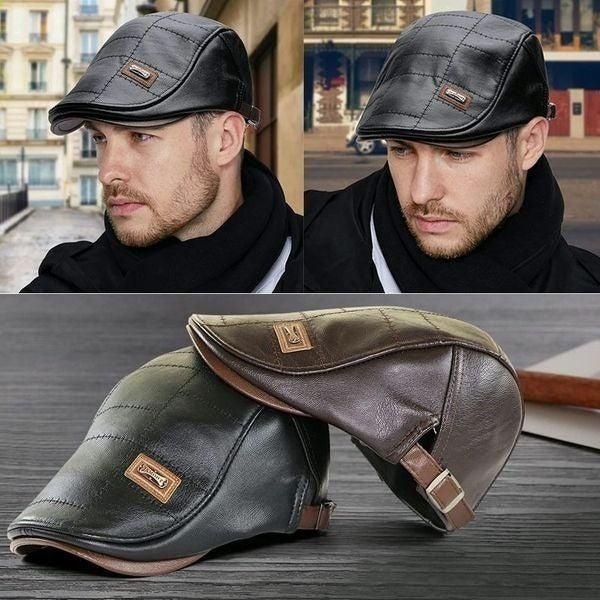 🔥【Kúpte 1 a získajte 1 zadarmo】Retro vysokokvalitná kožená bareta