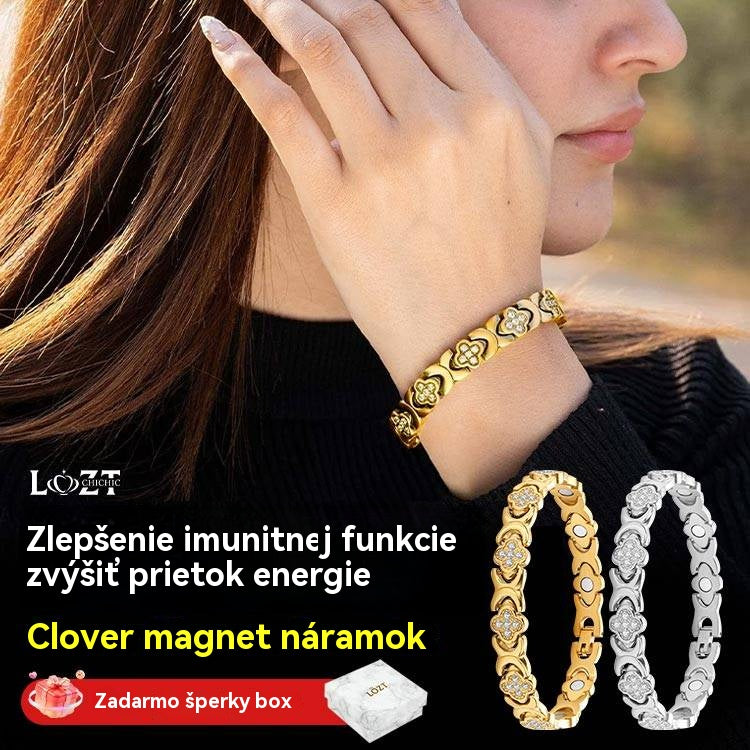 Magnetna zapestnica Clover Diamond – Odkrijte svojo skrivnost za lajšanje stresa in izboljšanje magnetnega zdravja
