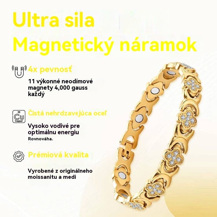 Magnetický náramek Clover Diamond – Objevte své tajemství pro zmírnění stresu a zlepšení magnetického zdraví
