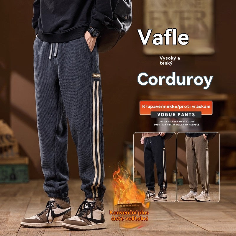 🔥🔥Nové kalhoty z čisté bavlny vysoké kvality s fleecovou podšívkou, silné, pro volný čas