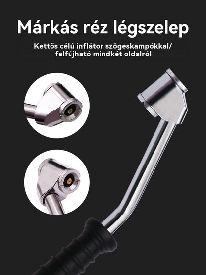 🔥 Különleges ajánlat! 🔥 Nagy sűrűségű fúvóka könyökkel és manométerrel a gumiabroncsnyomás pontos méréséhez; nagy ellenállóság és tartósság. 🔥