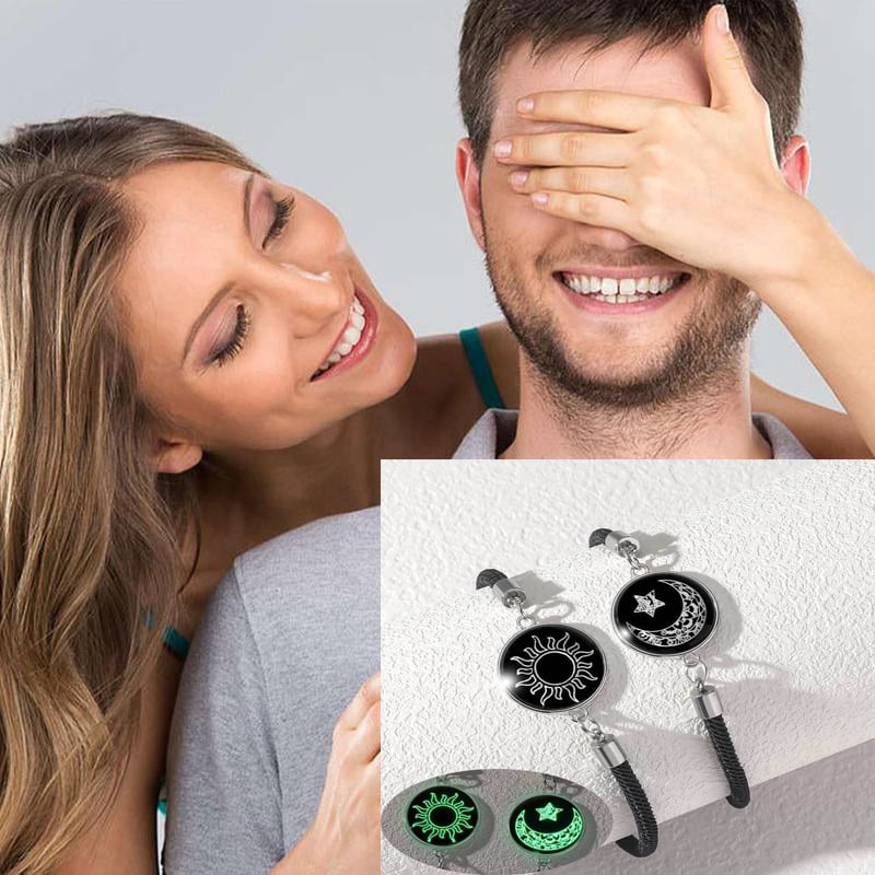 🎁💖 2 darabos Nap és Hold karkötő szett – Ragyogó ékszerek távkapcsolatban élő pároknak.