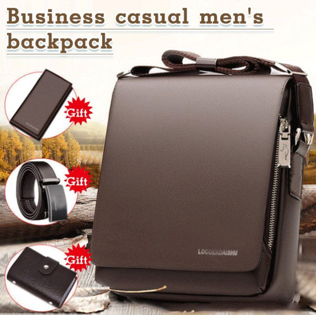 🔥【Popust do 50% + Poklon】Muška torba preko ramena od prave kože, pogodna za poslovni i ležerni stil