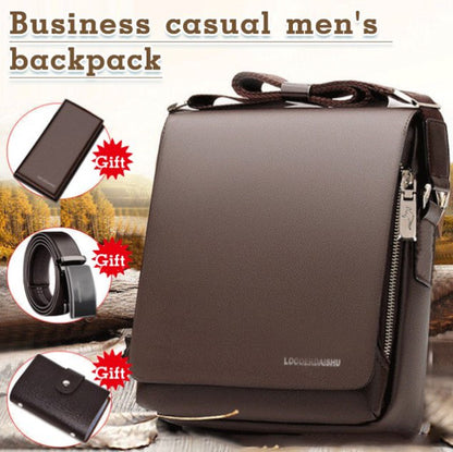 🔥【Popust do 50% + Poklon】Muška torba preko ramena od prave kože, pogodna za poslovni i ležerni stil