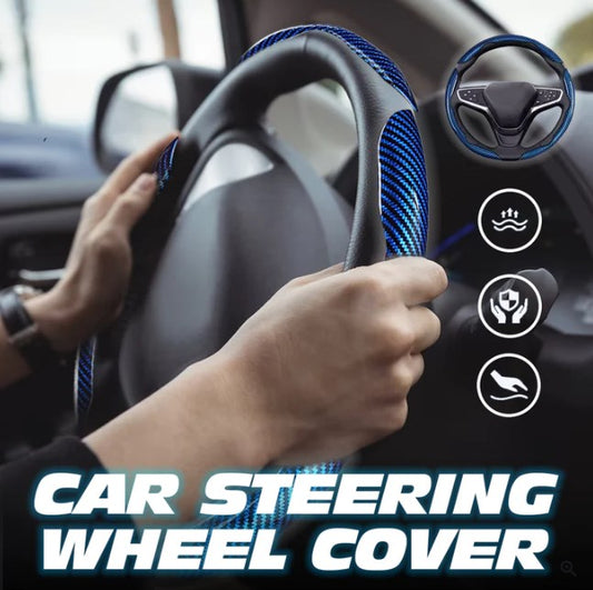 【Hot Sale】🔥Szénszálas szilikon csúszásmentes kormányburkolat, univerzális típus-4170684