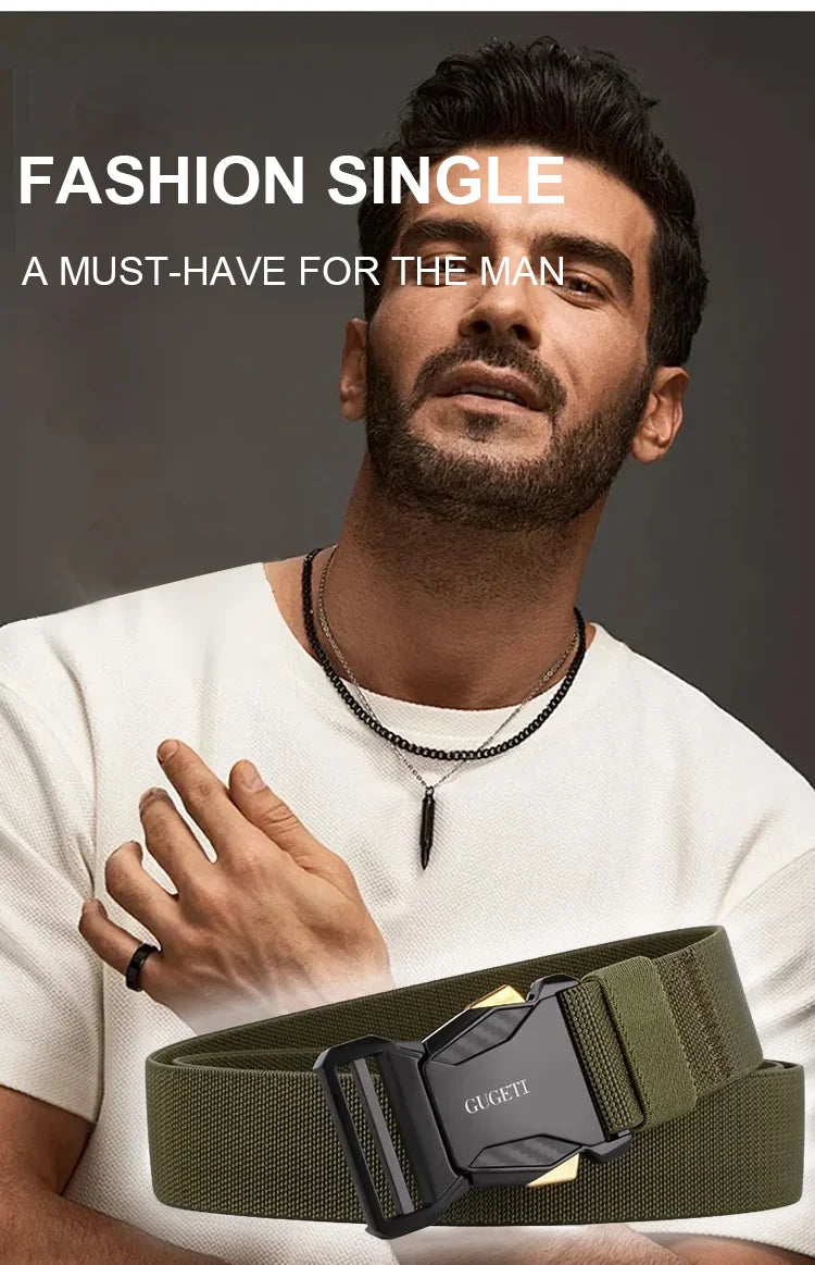 🔥Cinturón táctico elástico nuevo para hombre, cómodo, ajustable, resistente a rayaduras y desgaste, ideal para actividades diarias y deportes al aire libre